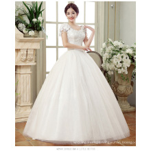 Wholesale Cheap Wedding Dress Short Sleeves Flowers Elegant AfricanTulle A-line Simple Wedding gown